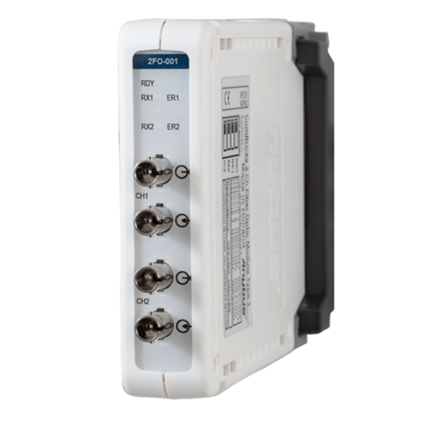 ComBricks 2 Channel PROFIBUS Fiber Optic Module side view, Anybus Diagnostics MPN: 101-201510