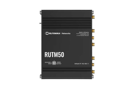 RUTM50 is an FCC-certified Teltonika Networks cellular 5G router for North America, with ultra-high cellular speeds of up to 3.4 Gbps.  It is FCC certified