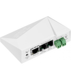 STE2 R2  device has connectors Power (5V), Ethernet, Port1 and Port2 sensor RJ11 ports, 2 terminal blocks (each 2 screws) plus a WiFi indicator and Reset button.